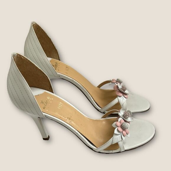 White Floral leather shoes Size 6.5, NWOB - Picture 4 of 7